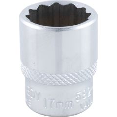Kennedy - 3/8in. Drive, Standard Bi-Hexagon Socket, 17mm, Metric, Chromed Finish - KEN5825350K