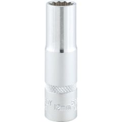 Kennedy - 3/8in. Drive, Deep Bi-Hexagon Socket, 12mm, Metric, Chromed Finish - KEN5825740K