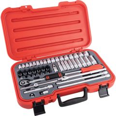Kennedy - 3/8in. Drive, Socket Set, Metric, 6mm - 22mm, Set of 50, Chromed Finish - KEN5826180K