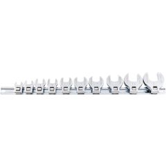 Kennedy - 3/8" Crowfoot Spanner Set, 10 - 24mm, Set of 10, Chrome Vanadium Steel - KEN5826300K