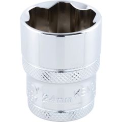 Kennedy Pro - 1/2in. Drive, Standard KenGrip® Socket, 24mm, Metric, Chromed Finish - KEN5826887K