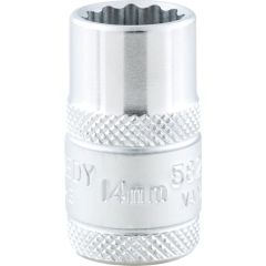 Kennedy - 1/2in. Drive, Standard Bi-Hexagon Socket, 14mm, Metric, Polished Finish - KEN5826960K