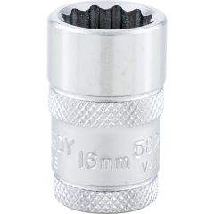 Kennedy - 1/2in. Drive, Standard Bi-Hexagon Socket, 16mm, Metric, Polished Finish - KEN5826980K