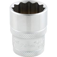 Kennedy - 1/2in. Drive, Standard Bi-Hexagon Socket, 22mm, Metric, Polished Finish - KEN5827040K