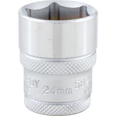 Kennedy - 1/2in. Drive, Standard Hexagon Socket, 24mm, Metric, Polished Finish - KEN5827362K