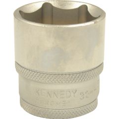 Kennedy - 1/2in. Drive, Standard Hexagon Socket, 32mm, Metric, Polished Finish - KEN5827370K