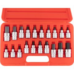 Kennedy - 1/2in. Drive, Socket and Bit Set, Metric/Imperial, 4mm - 19mm/1/4in. - 3/4in. Set of 20, Chromed Finish - KEN5827880K