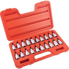 Kennedy - 1/2in. Drive, Socket and Bit Set, Imperial, 8mm - 16mm/T20 - T60/CP 2 - 4/PZ2 - PZ4, Set of 20, Chromed Finish - KEN5827890K