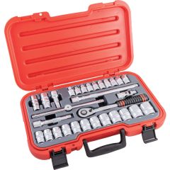 Kennedy - 1/2in. Drive, Socket Set, Metric, 8mm - 32mm, Set of 30, Chromed Finish - KEN5827940K