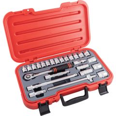 Kennedy - 1/2in. Drive, Socket Set, Metric, 8mm - 32mm, Set of 25, Chromed Finish - KEN5827985K