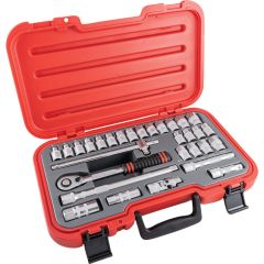 Kennedy - 1/2in. Drive, Socket Set, Metric/Imperial/AF, 8mm - 24mm/3/8in. - 7/8in. Set of 30, Chromed Finish - KEN5827987K