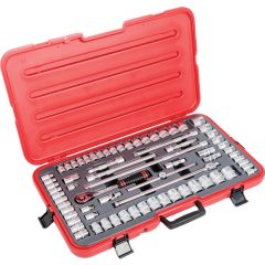 Kennedy - 1/2in. Drive, Socket Set, Metric/Imperial/Whitworth, 8mm - 36mm/1/8in. - 1.1/4in. Set of 70, Chromed Finish - KEN5827995K