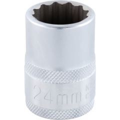 Kennedy - 3/4in. Drive, Standard Bi-Hexagon Socket, 24mm, Metric, Chromed Finish - KEN5828170K
