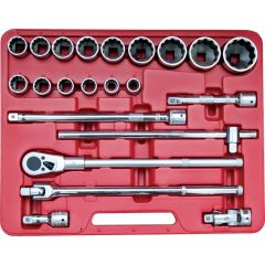 Kennedy - 3/4in. Drive, Socket Set, Metric, 22mm - 60mm, Set of 22, Chromed Finish - KEN5828720K