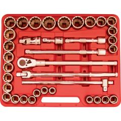 Kennedy - 3/4in. Drive, Socket Set, Metric/Imperial, 22mm - 50mm/7/8in. - 2in. Set of 36, Chromed Finish - KEN5828740K