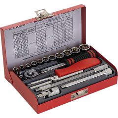 Kennedy Pro - 1/4in. Drive, Socket Set, Metric, 4mm - 14mm, Set of 19, Chromed Finish - KEN5828800K