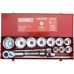Kennedy - 1in. Drive, Socket Set, Metric, 36mm - 80mm, Set of 15, Chromed Finish - KEN5829470K