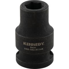 Kennedy - 3/8in. Drive, Standard Impact Socket, 6mm, Metric, Black Oxide Finish - KEN5838514K