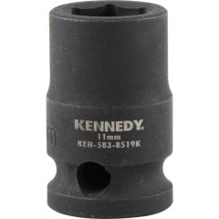Kennedy - 3/8in. Drive, Standard Hex Impact Socket, 11mm, Metric, Black Oxide Finish - KEN5838519K