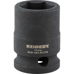Kennedy - 3/8in. Drive, Standard Hex Impact Socket, 14mm, Metric, Black Oxide Finish - KEN5838522K