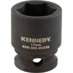 Kennedy - 3/8in. Drive, Standard Hex Impact Socket, 17mm, Metric, Black Oxide Finish - KEN5838525K