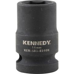Kennedy - 1/2in. Drive, Standard Impact Socket, 14mm, Metric, Black Oxide Finish - KEN5838540K