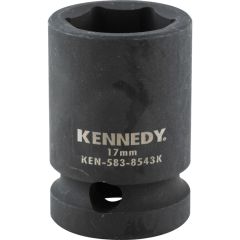 Kennedy - 1/2in. Drive, Standard Impact Socket, 17mm, Metric, Black Oxide Finish - KEN5838543K