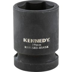 Kennedy - 1/2in. Drive, Standard Impact Socket, 19mm, Metric, Black Oxide Finish - KEN5838545K