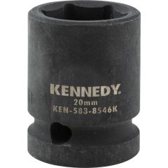Kennedy - 1/2in. Drive, Standard Impact Socket, 20mm, Metric, Black Oxide Finish - KEN5838546K