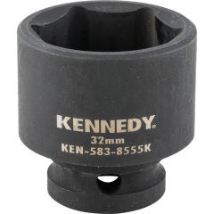 Kennedy - 1/2in. Drive, Standard Impact Socket, 32mm, Metric, Black Oxide Finish - KEN5838555K