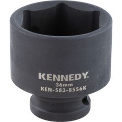 Kennedy - 1/2in. Drive, Standard Impact Socket, 36mm, Metric, Black Oxide Finish - KEN5838556K
