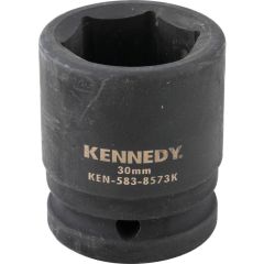 Kennedy - 3/4in. Drive, Standard Hex Impact Socket, 30mm, Metric, Black Oxide Finish - KEN5838573K
