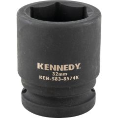Kennedy - 3/4in. Drive, Standard Hex Impact Socket, 32mm, Metric, Black Oxide Finish - KEN5838574K