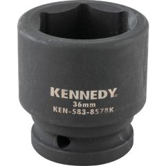 Kennedy - 3/4in. Drive, Standard Hex Impact Socket, 36mm, Metric, Black Oxide Finish - KEN5838578K