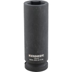 Kennedy - 1/2in. Drive, Deep Hex Impact Socket, 18mm, Metric, Black Oxide Finish - KEN5838799K