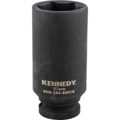 Kennedy - 1/2in. Drive, Deep Hex Impact Socket, 27mm, Metric, Black Oxide Finish - KEN5838805K