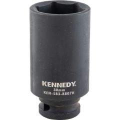Kennedy - 1/2in. Drive, Deep Hex Impact Socket, 30mm, Metric, Black Oxide Finish - KEN5838807K