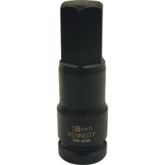 Kennedy - 1/2in. Drive, Deep Hex Impact Bit, 18mm, Metric, Black Oxide Finish - KEN5838999K