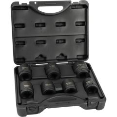 Kennedy - 1in. Drive, Hex Impact Socket Set, 27mm - 46mm, Metric, Black Oxide Finish, Set of 7 - KEN5839193K