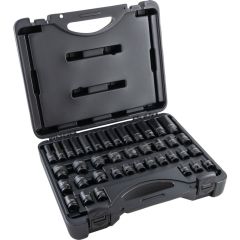 Kennedy - 3/8in. Drive, Hex Impact Socket Set, 6mm - 22mm/1/4 in. - 3/4in. Imperial, Black Oxide Finish, Set of 39 - KEN5839224K