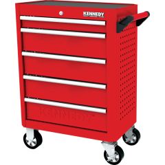 Kennedy - Roller Cabinet, Red/Grey, 5 Drawers, 845mm (H), 710mm (L), 465mm (W), 450kg Capacity, Medium Duty - KEN5942120K