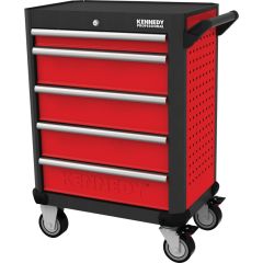 Kennedy Pro - Ultimate, Roller Cabinet, Red/Grey, 5 Drawers, 844mm (H), 706mm (L), 461mm (W), 550kg Capacity, Heavy Duty - KEN5942140K
