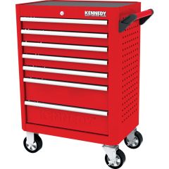 Kennedy - Roller Cabinet, Red/Grey, 7 Drawers, 844mm (H), 706mm (L), 461mm (W), 450kg Capacity, Medium Duty - KEN5942320K