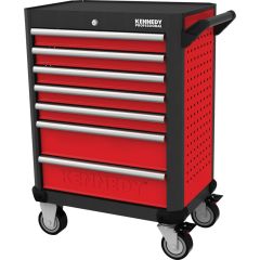 Kennedy Pro - Ultimate, Roller Cabinet, Red/Grey, 7 Drawers, 845mm (H), 710mm (W), 465mm (D), 550kg Capacity, Heavy Duty - KEN5942340K