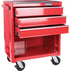 Kennedy - Classic Range, Roller Cabinet, Red, 3 Drawers, 890mm (H), 690mm (W), 460mm (D), Light Duty - KEN5945500K