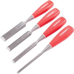 Kennedy - Bevel Edge Wood Chisel Set, Chrome Vanadium Alloy, 13mm/19mm/25mm/6mm x 200mm - KEN5972970K