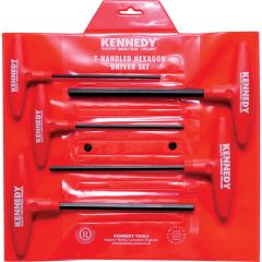 Kennedy - Hex Key, T-Handle, Hex, Metric, 4-10mm, 5-piece - KEN6016450K