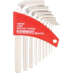 Kennedy - Hex Key, L-Handle, Hex, Metric, 1.5-10mm, 9-piece - KEN6017990K