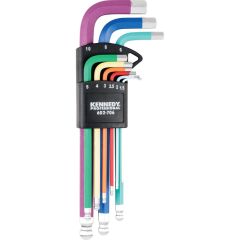 Kennedy Pro - LONG ARM BALL POINT HEX KEY SET 1.5-2-2.5-3-4-5-6-8-10mm (9-PC) - KEN6018446K