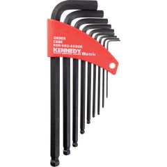 Kennedy - Hex Key, L-Handle, Hex Ball, Metric, 1.5-10mm, 9-piece - KEN6025500K